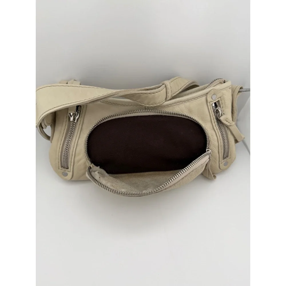 Ruehl No.925 Greenwich St Cream Leather Baguette Shoulder‎ Bag Y2K Vintage